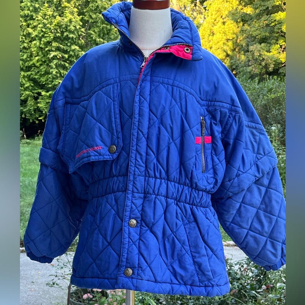 Mountain Horse Most Technical Riding Wear Jacket Royal Blue Sz 130 Quilted GUC